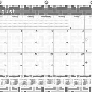 2026-2027 Academic Year 12 Months Student Calendar for 3-Ring Binder B&W v014